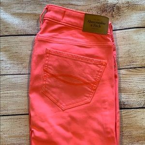 Abercrombie & Fitch bright pink jeans, size 25 W.